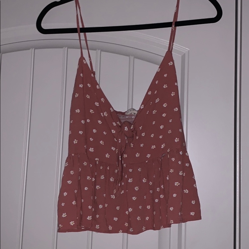 Pink floral crop top!